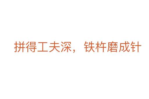 拼得工夫深，鐵杵磨成針